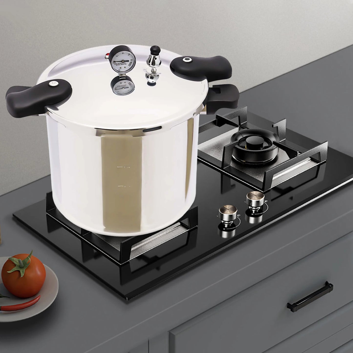 Bymaocar Aluminum Pressure Canner With Gauge And Safety Valve