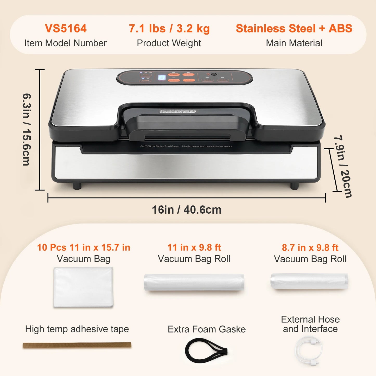 SucceBuy Vacuum Sealer Machine 130W 90KPa Food Preservation
