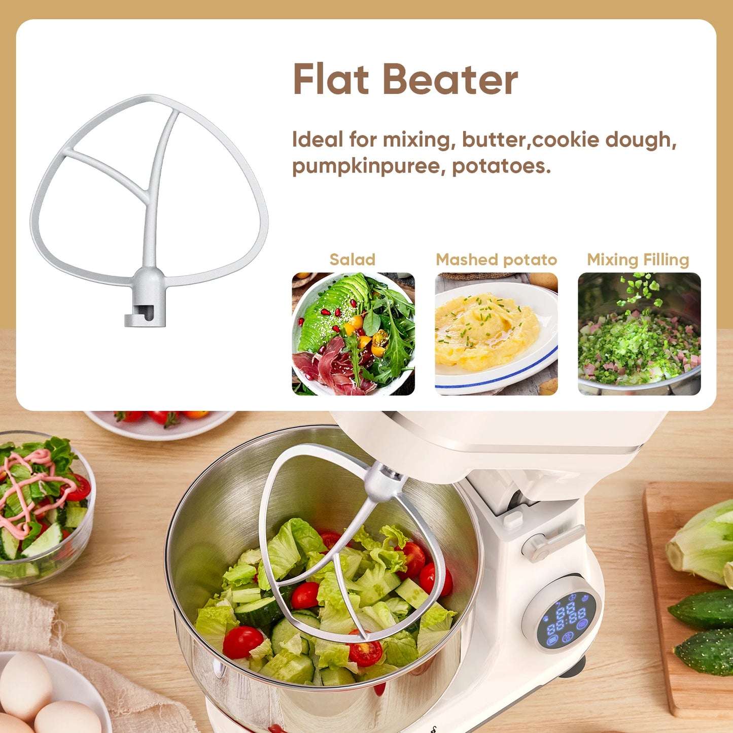 Biolomix Stand Mixer 1200W 11 Speed DC Motor With Dough Hook