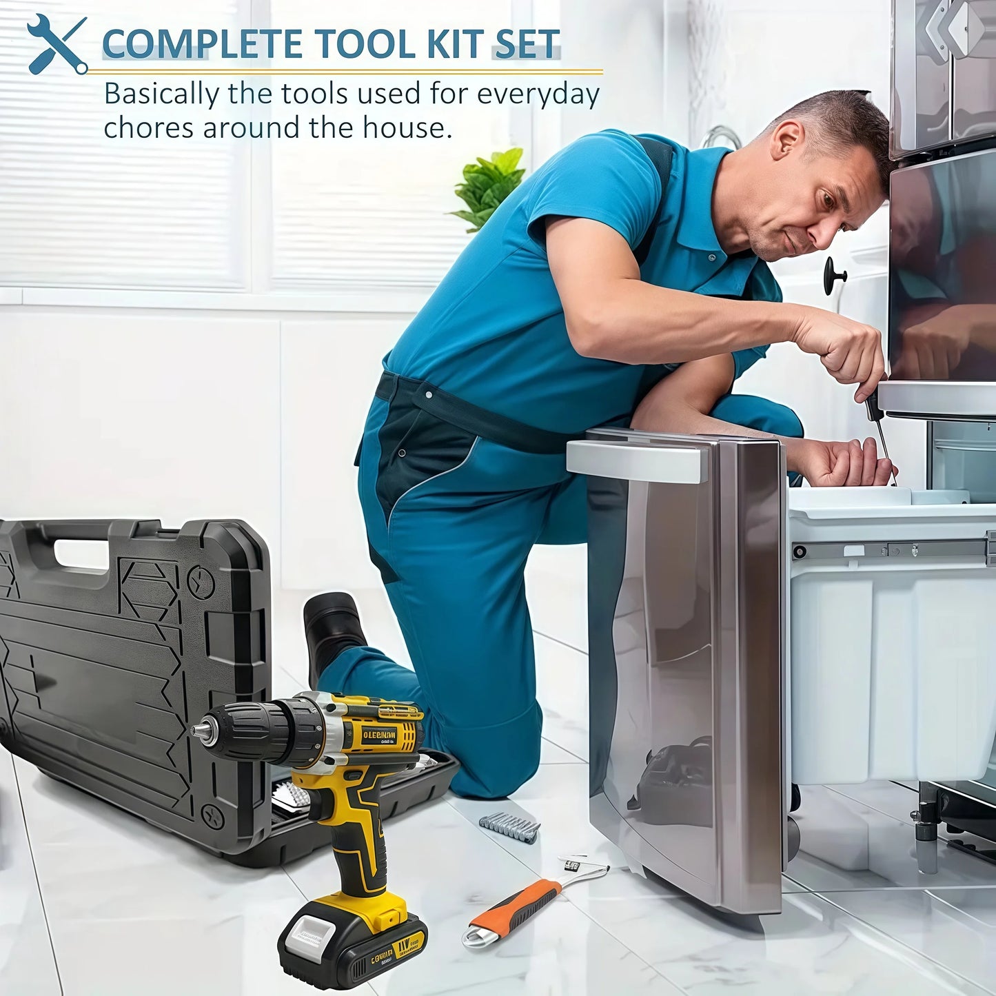 Cordless 21V Drill And Screwdriver Combo Kit For DIY