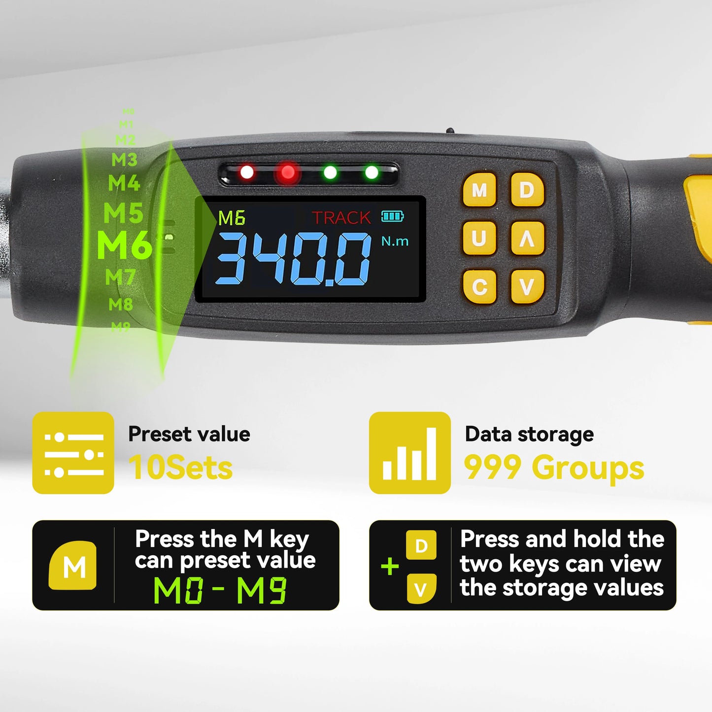 1/2'' Digital Torque Wrench 2% Accuracy Hand Tools 1/4'' 3/8'' Torque Wrench Digital For Auto Motorcycle Bike Waxtron Hot