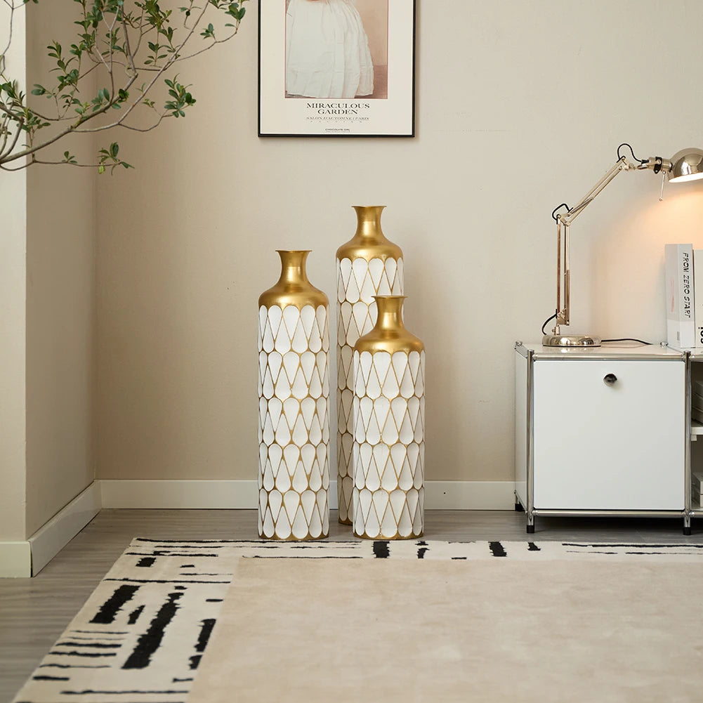 Twister.CK Floor Metal Vase Set Modern Home Decor Collection