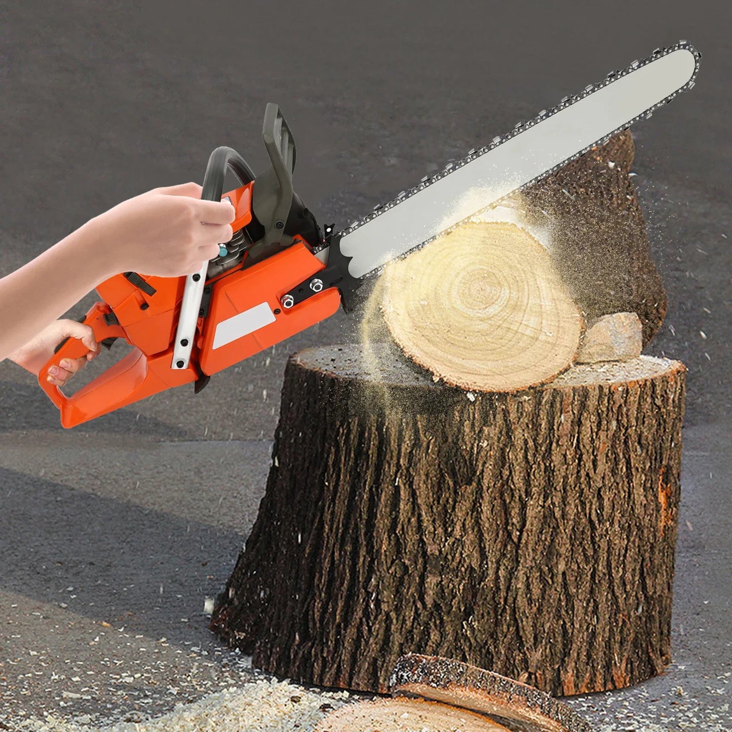 Gas Chainsaw With Hand Pull Start For Farm And Woodcutting