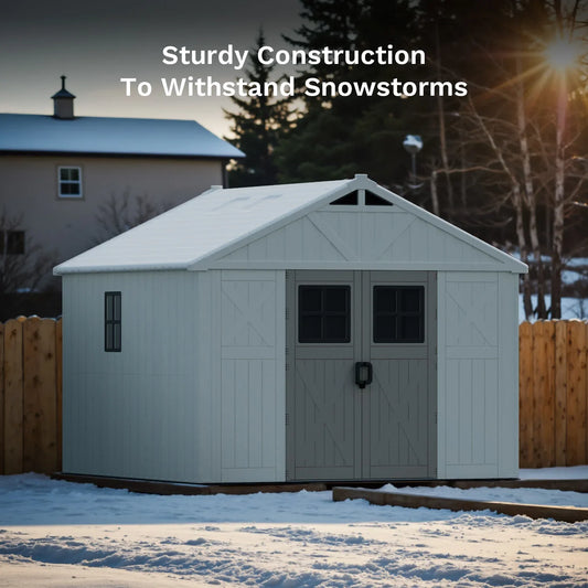 Victone Heavy-Duty Plastic Storage Shed For Outdoor Garden Tools