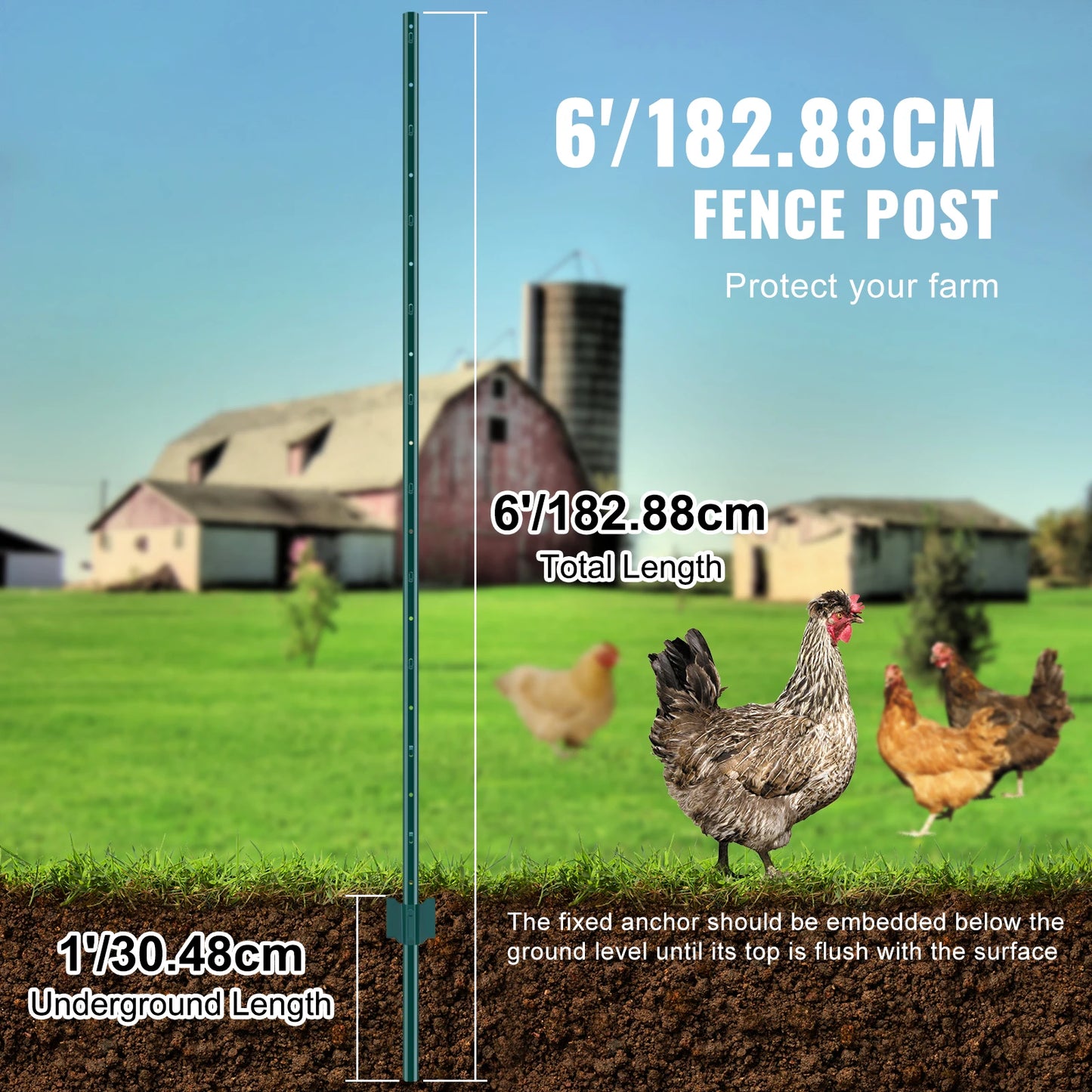 SucceBuy Fence Post T Post Heavy Duty Steel Stakes