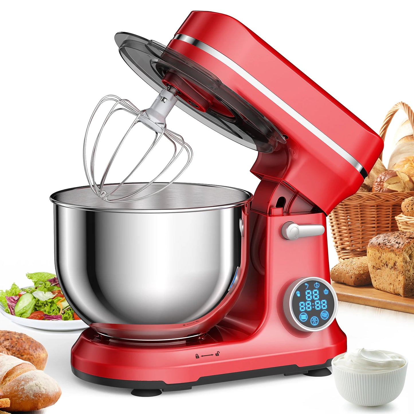 Biolomix 1200W Stand Mixer With 11 Speeds And OLED Screen