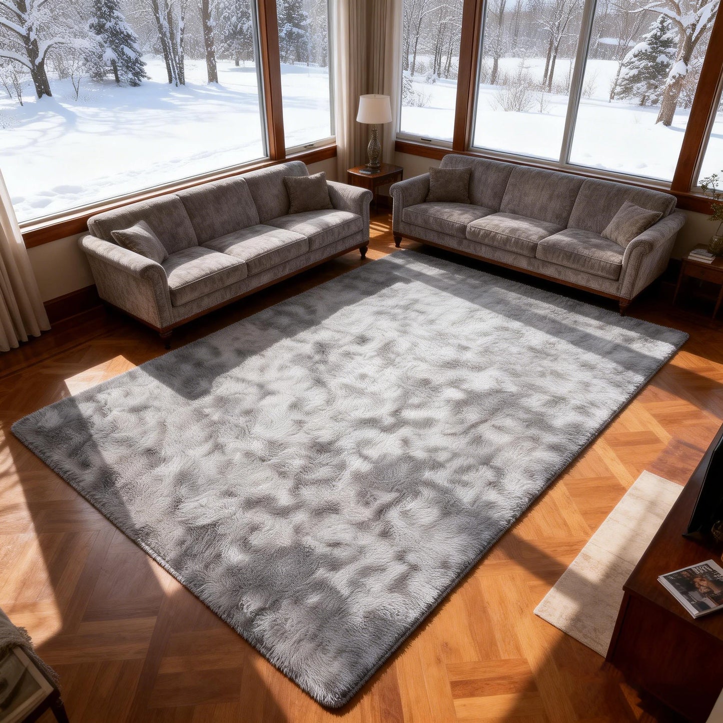 Ultra Soft Shag Area Rug For Living Room And Bedroom