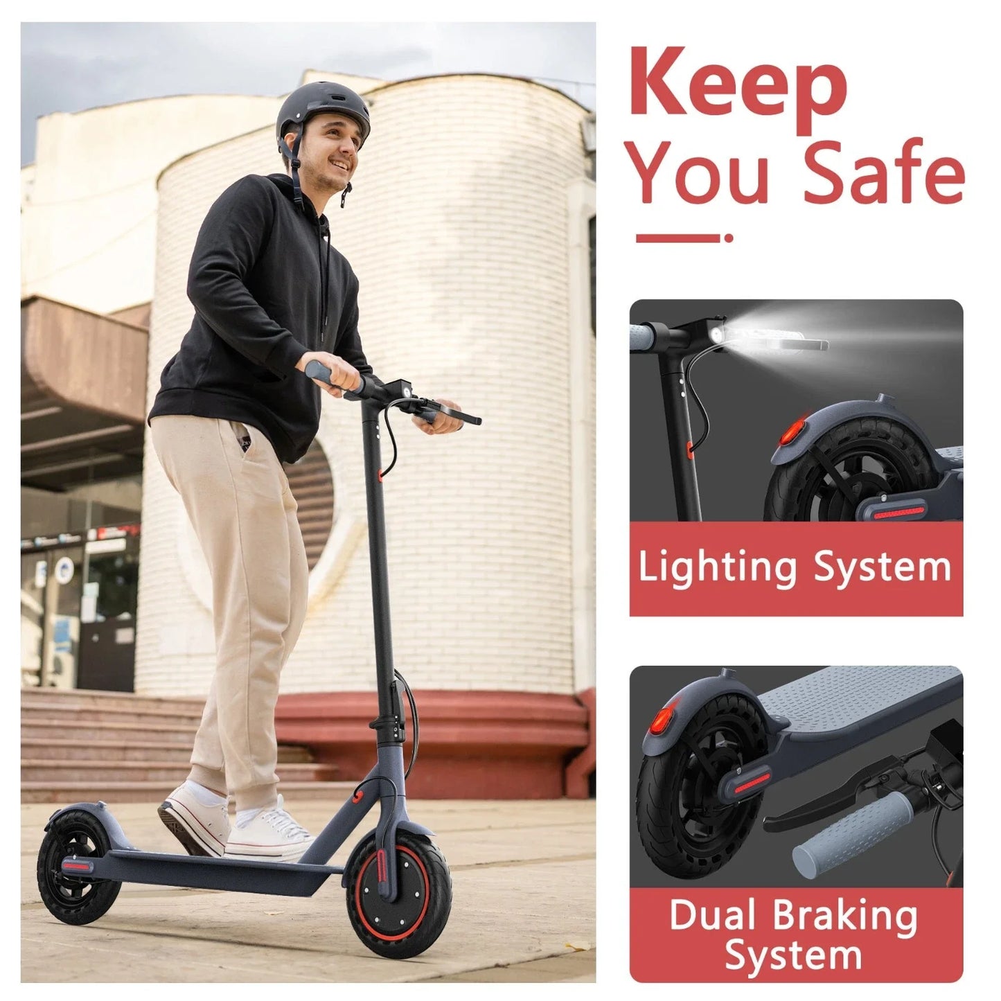 Ladped Electric Scooter 350W 19mph With Smart App Control