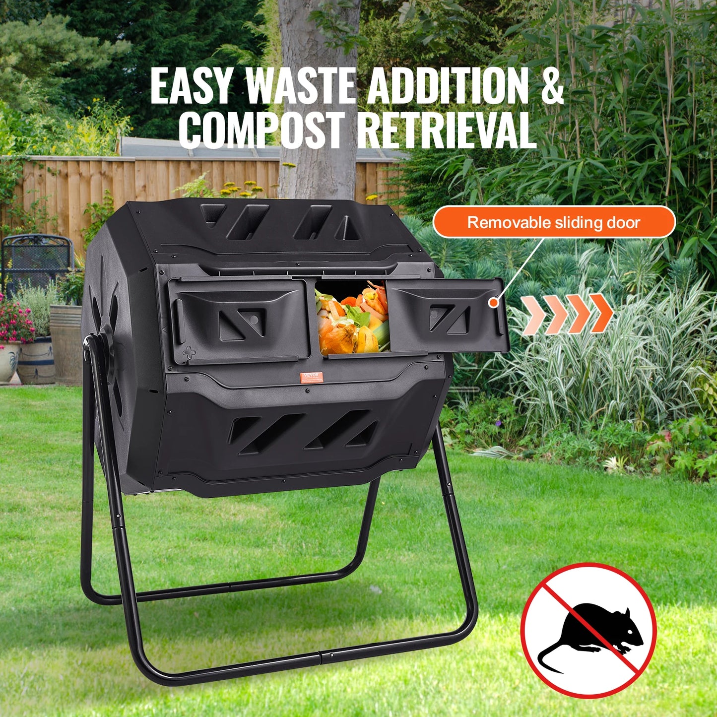 Dual Chamber Compost Bin Tumbler BPA Free for Garden