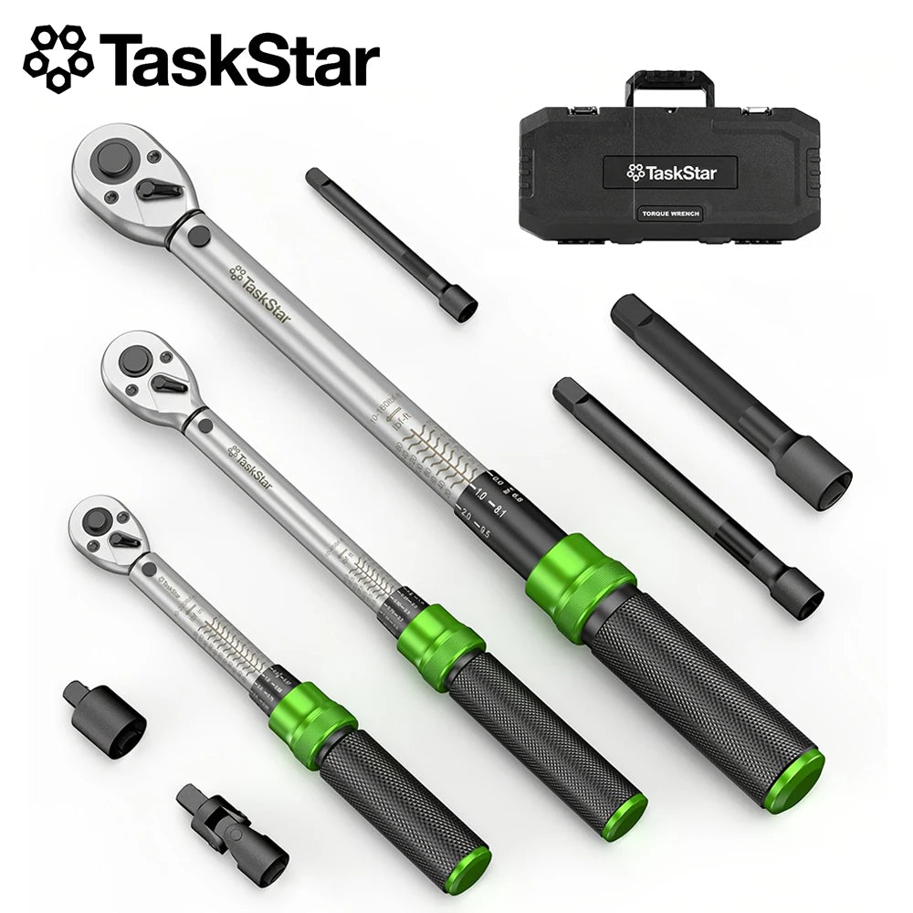 TaskStar 8-In-1 Torque Wrench Kit Dual Scale Ratchet Set