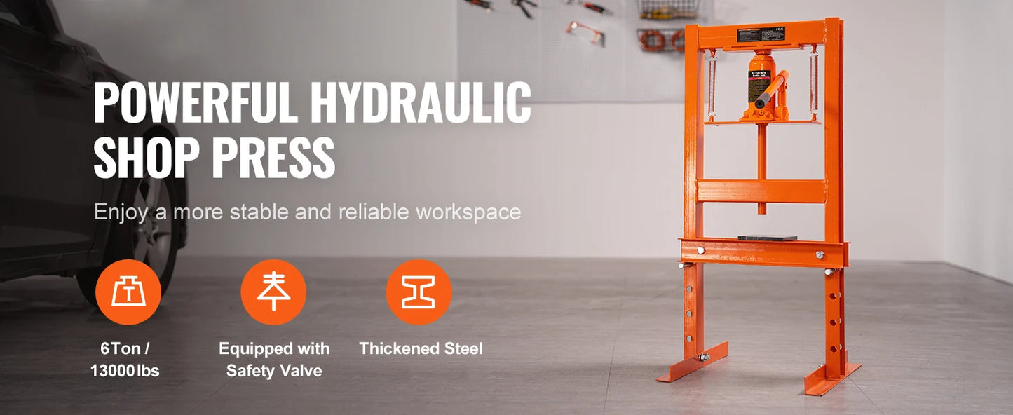 SucceBuy Hydraulic Shop Press H Frame With Press Plates