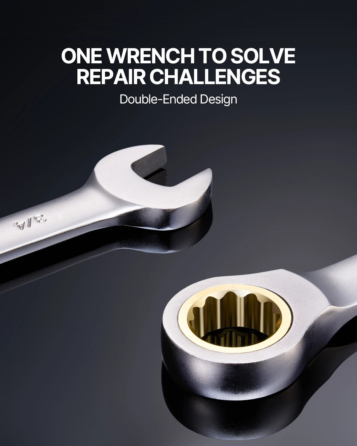 SucceBuy 24/30-Piece Ratcheting Wrench Set With Organizer Cr-V SAE Metric