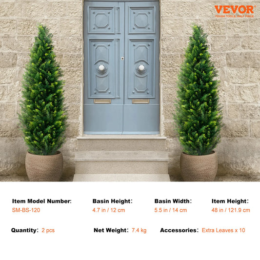 SucceBuy Artificial Cedar Topiary Tree For Outdoor Decor