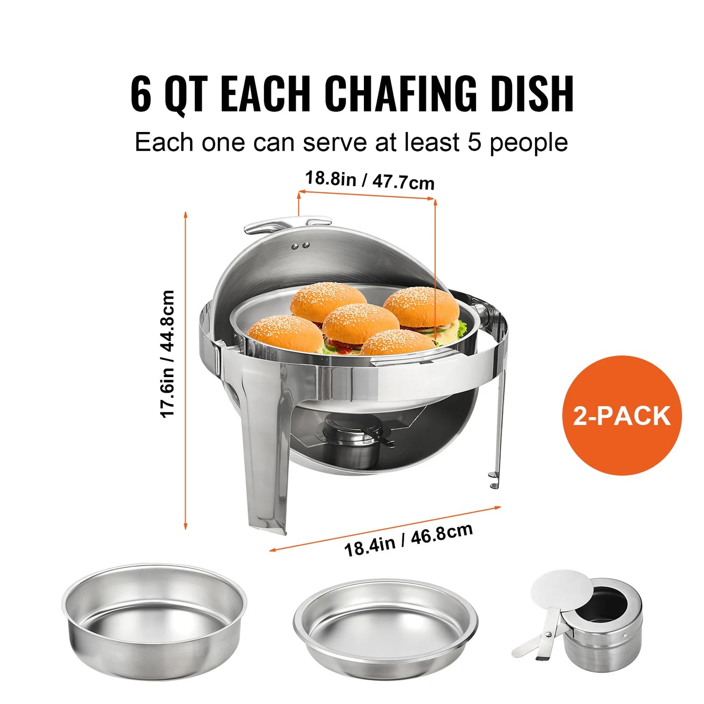 SucceBuy Stainless Steel Chafing Dish Buffet Set Two Pack