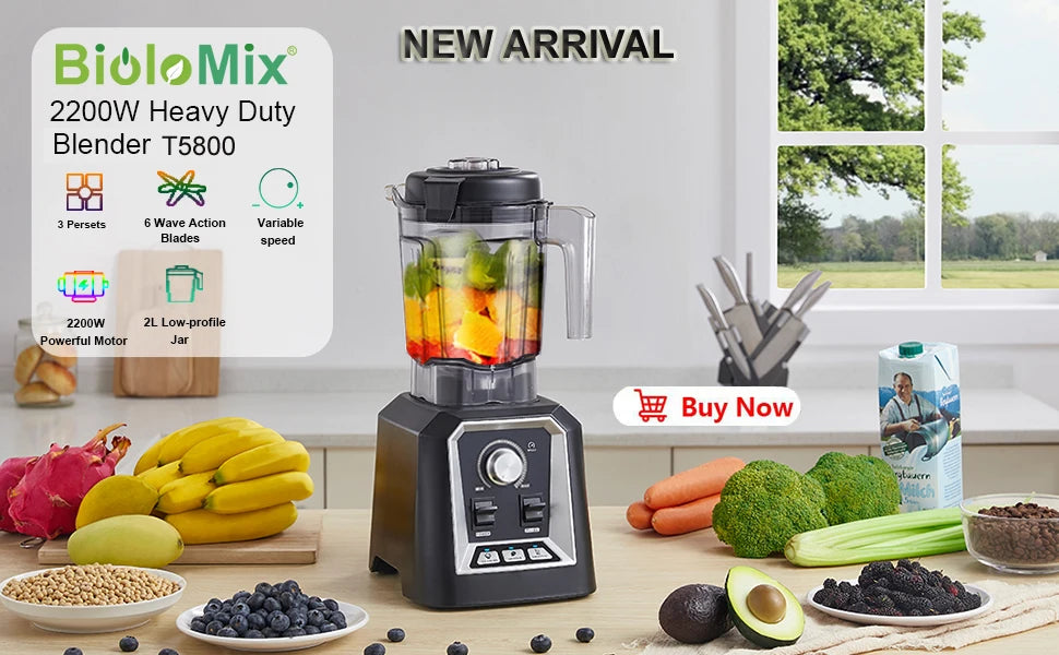 Biolomix 3HP Heavy Duty Blender Juicer Processor 2200W
