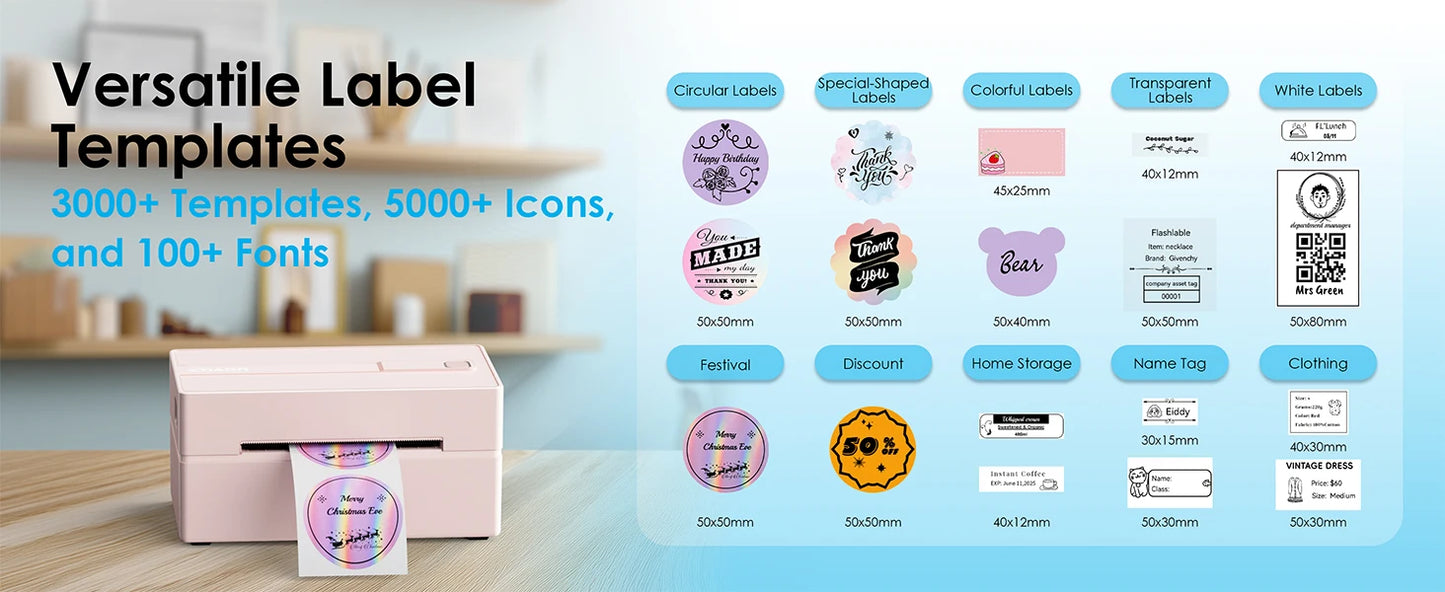 Knaon Thermal Label Printer for Shipping Labels Android iPhone Windows