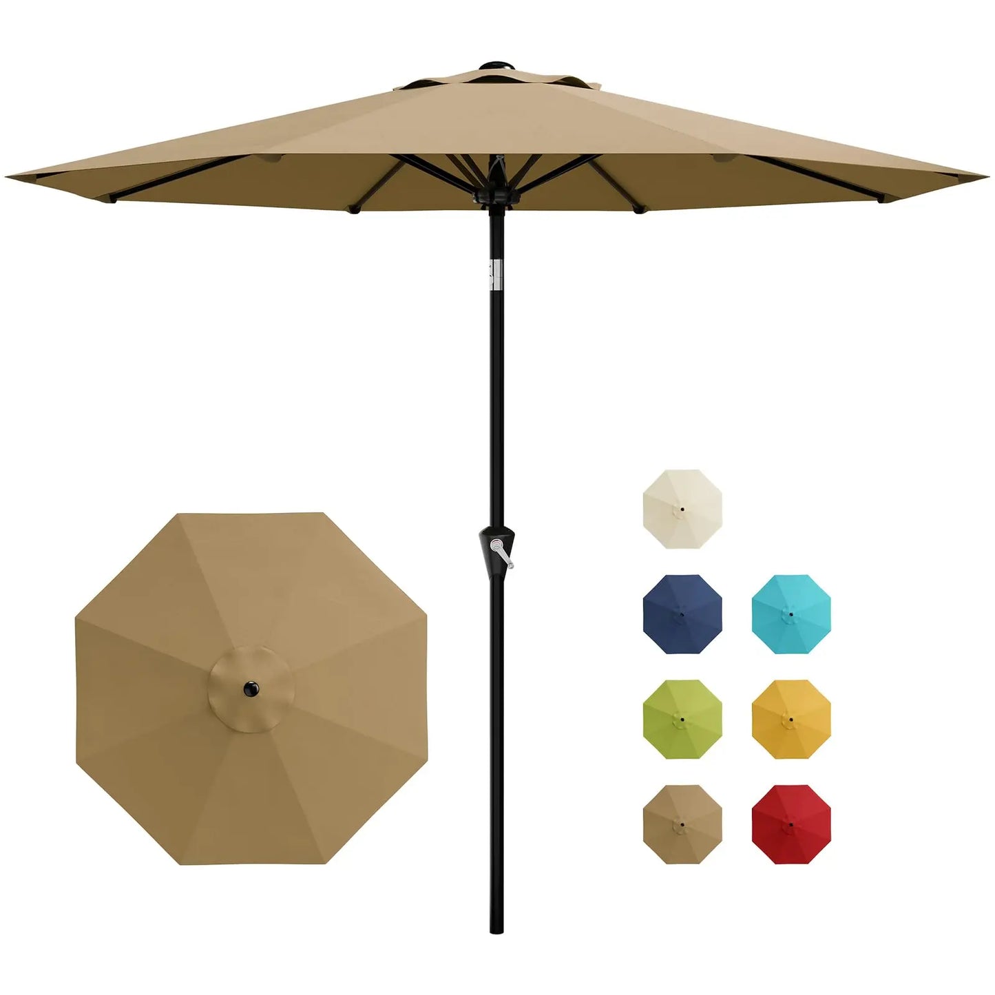 HiMISS Crank Tilt Outdoor Patio Umbrella With UV Protection Waterproof