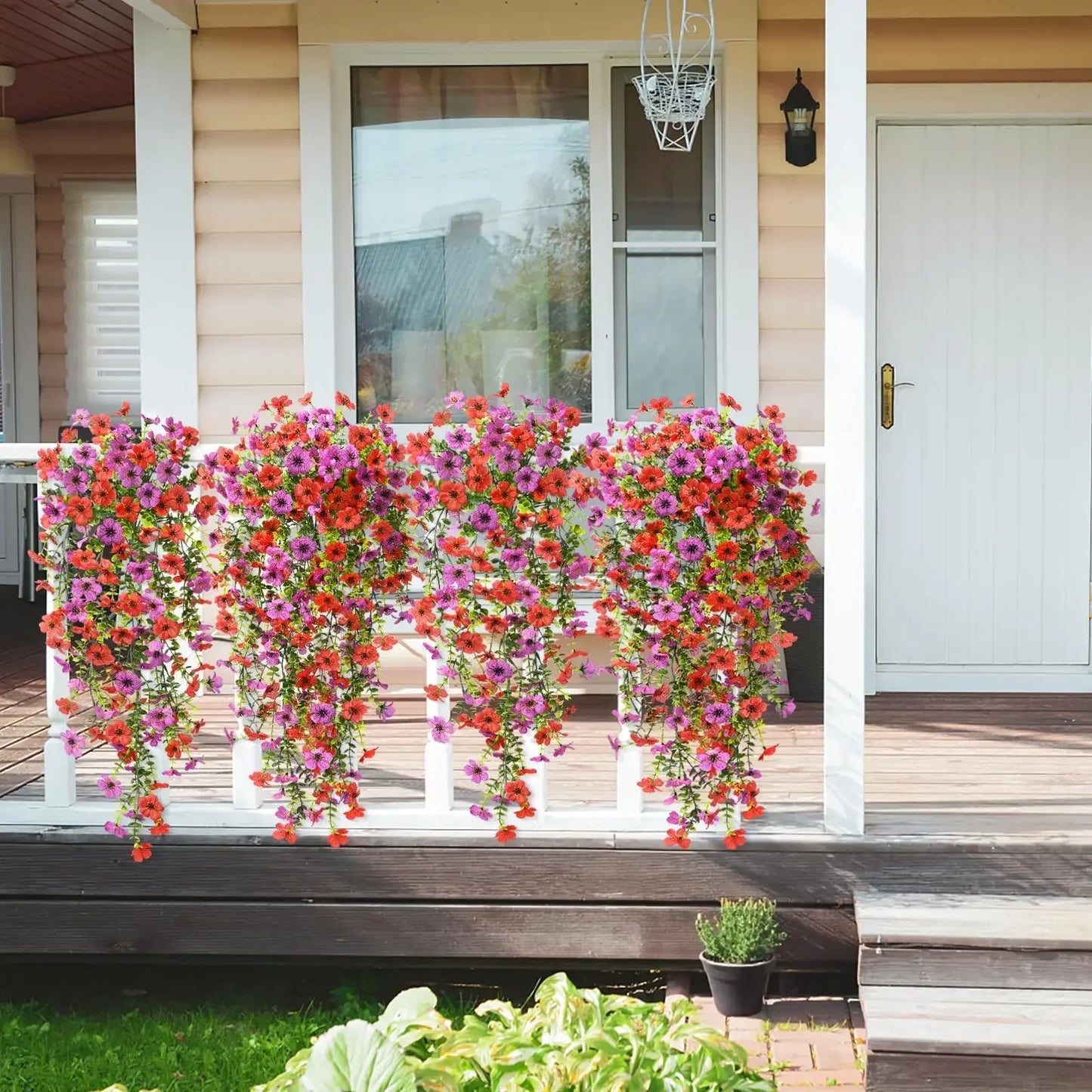 Artificial Daisy Eucalyptus Hanging Garland 2 Pack For Indoor Outdoor Decor