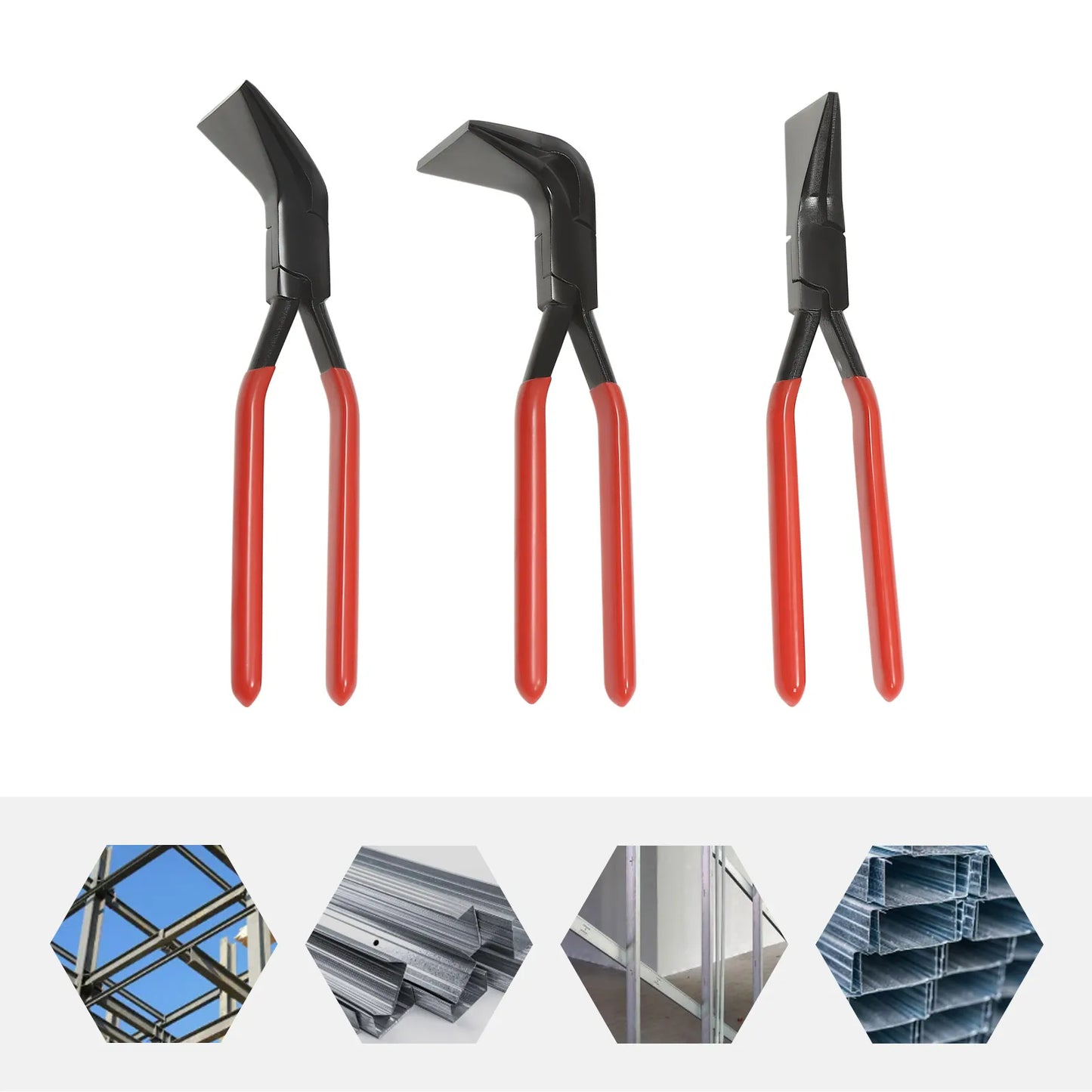 3 Piece Metal Bending Pliers Set Straight 45 90 Degrees For DIY