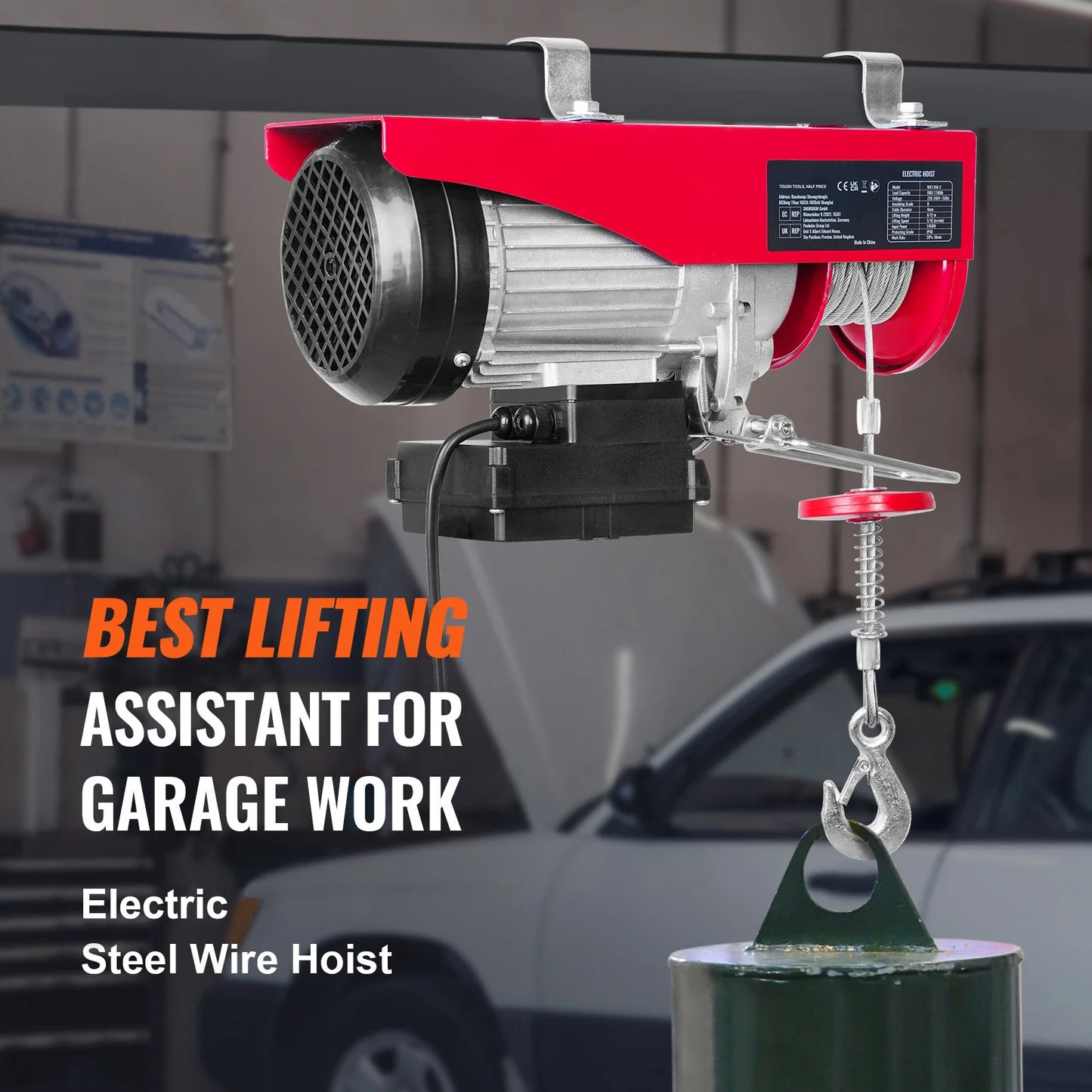 SucceBuy Electric Hoist 400-1000kg Lifting Crane With Remote Control