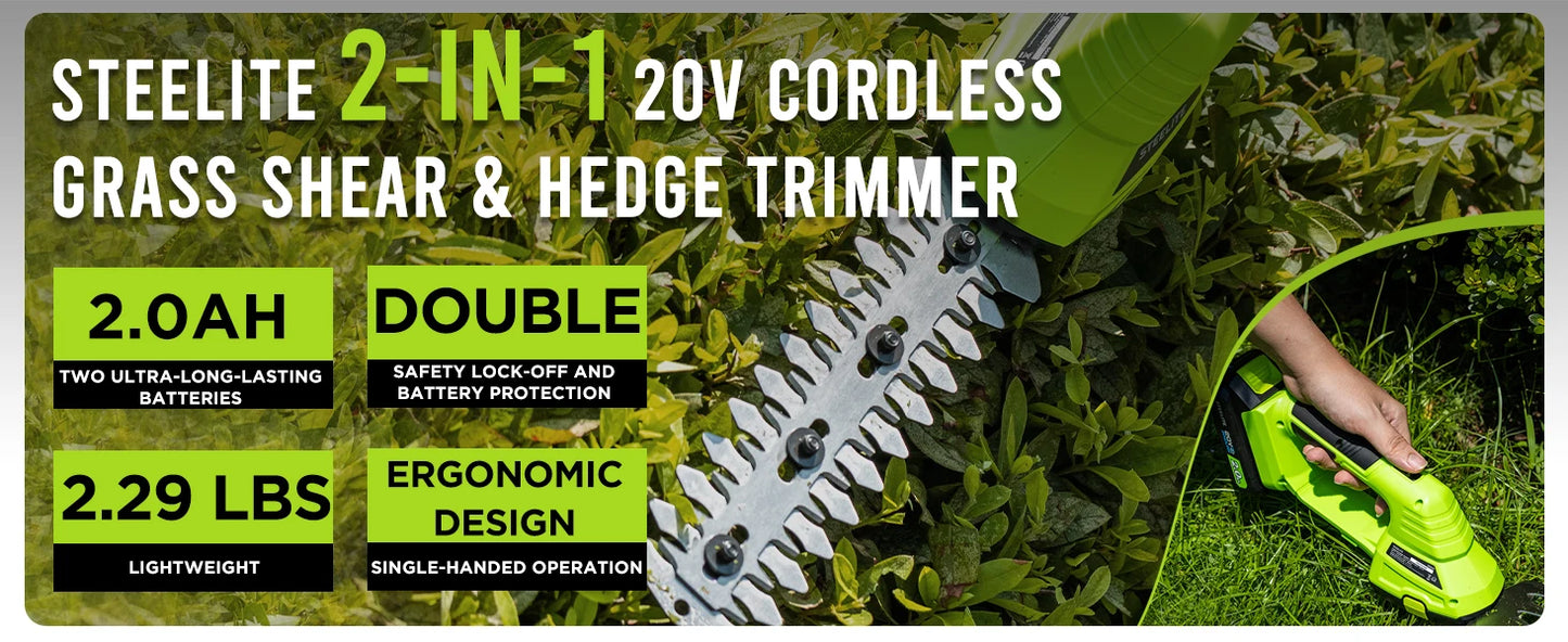 Deli Cordless Hedge Trimmer With 21V Battery And Charger
