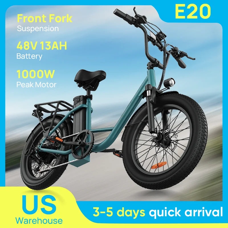 URLIFE 1000W E20 Electric Bike With Removable 48V Battery