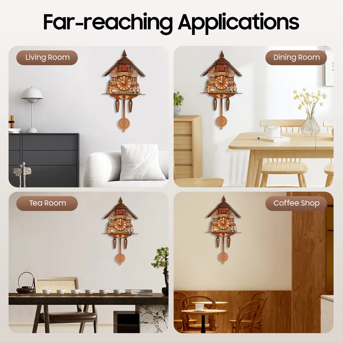 Vintage Cuckoo Wall Clock With Bird Chime Nordic Decor
