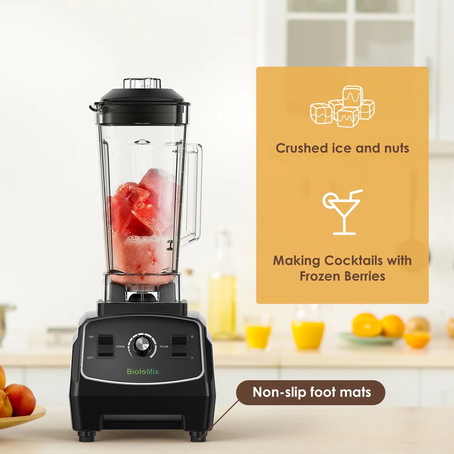 Biolomix BPA Free 3HP 2200W Heavy Duty Blender Mixer Juicer