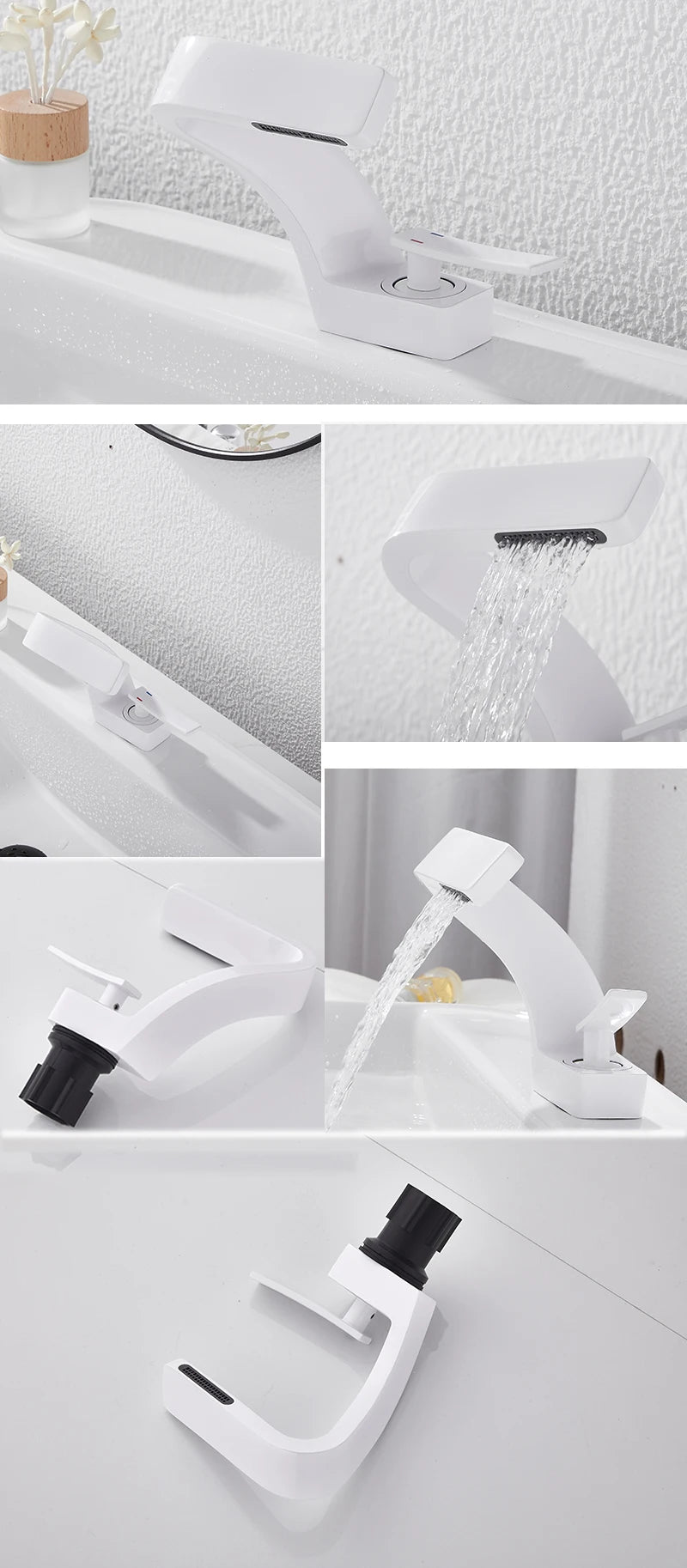 Bakala Deck Mounted Basin Faucet Single Hole Hot Cold Brass