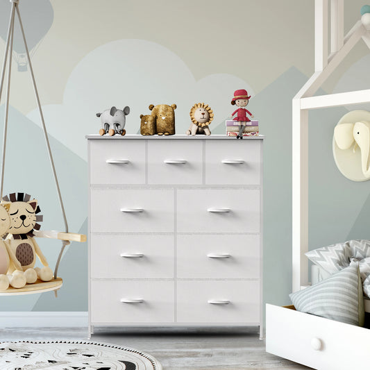 JHK Dresser With Nine Fabric Storage Drawers For Bedroom