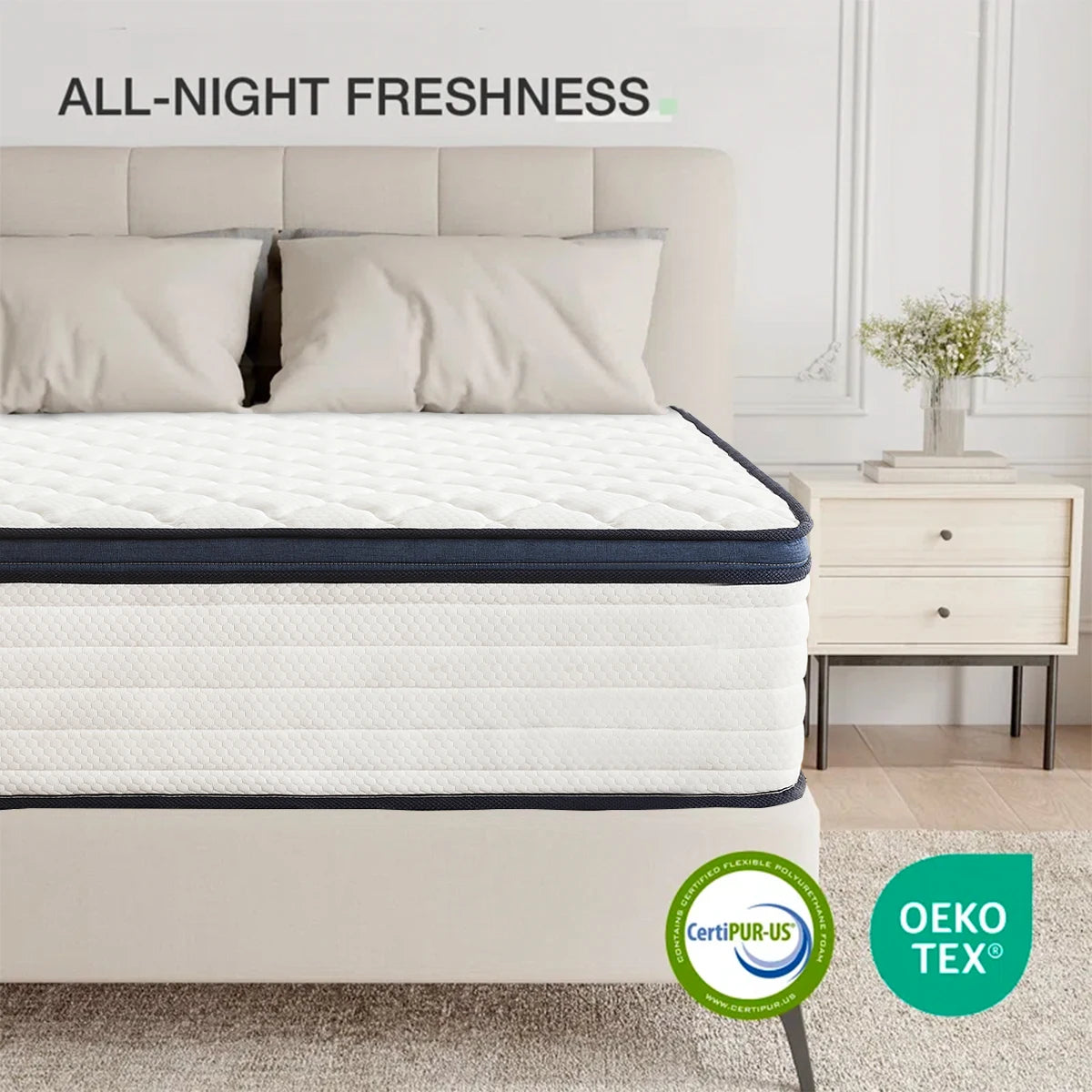 Amztree Gel Memory Foam Hybrid Mattress With Pressure Relief Motion Isolation