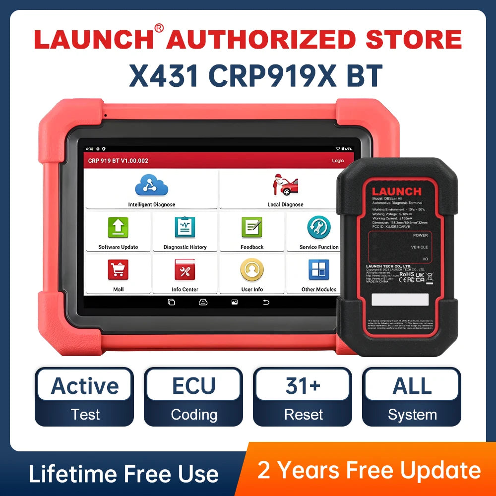 LAUNCH X431 CRP919X BT Car Diagnostic Tool OBD2 Scanner CANFD DOIP