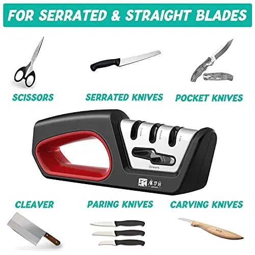 TAIDEA Four-in-One Kitchen Sharpener for Serrated Knives and Scissors