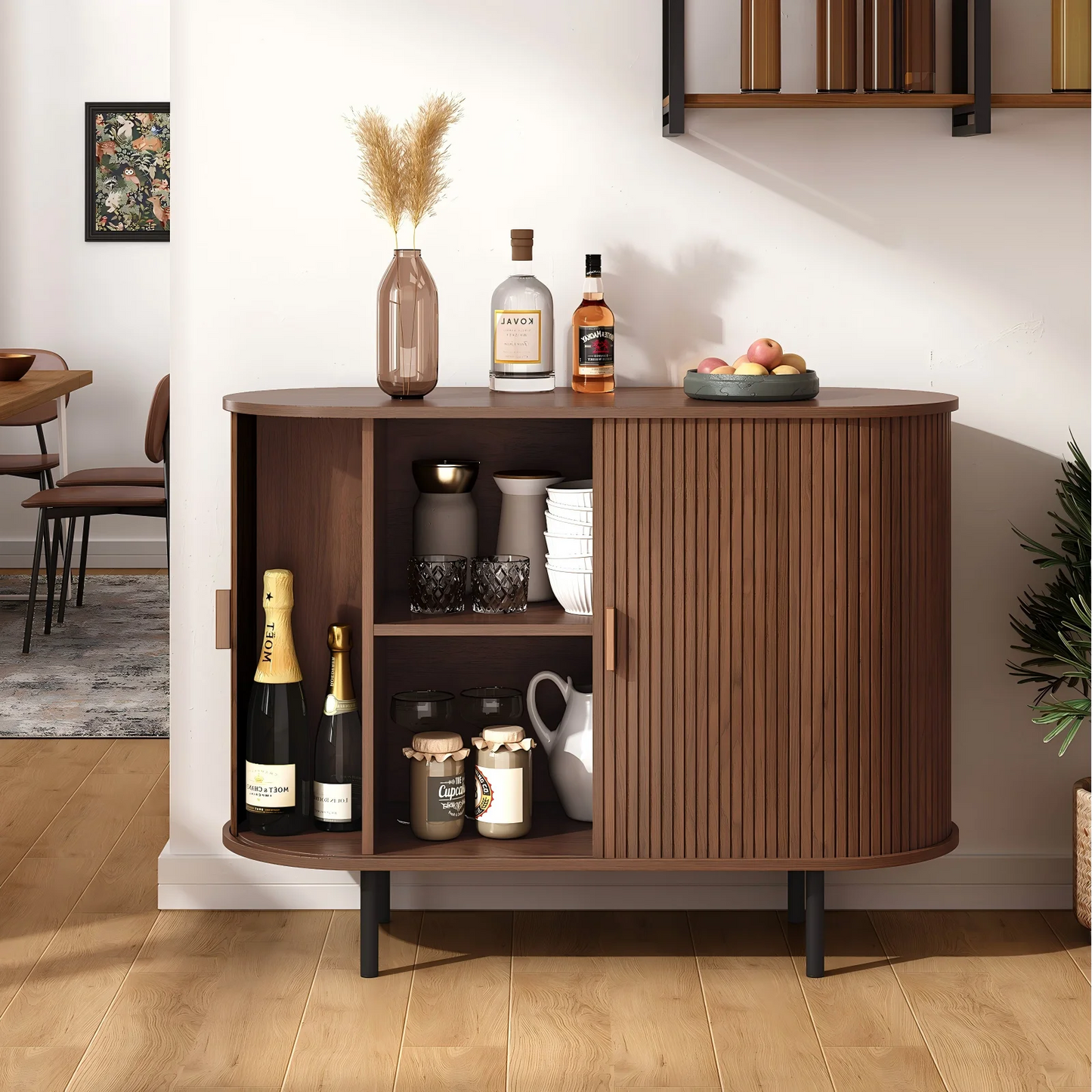 ONBRILL Modern Sideboard Buffet Cabinet With Sliding Doors And Shelves
