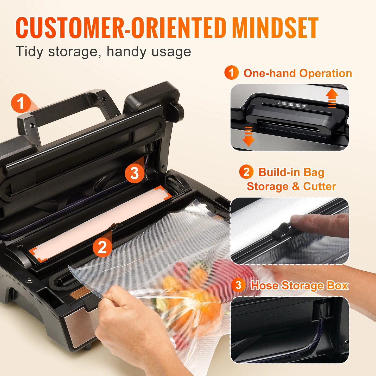 SucceBuy Vacuum Sealer Machine 130W 90KPa Food Preservation