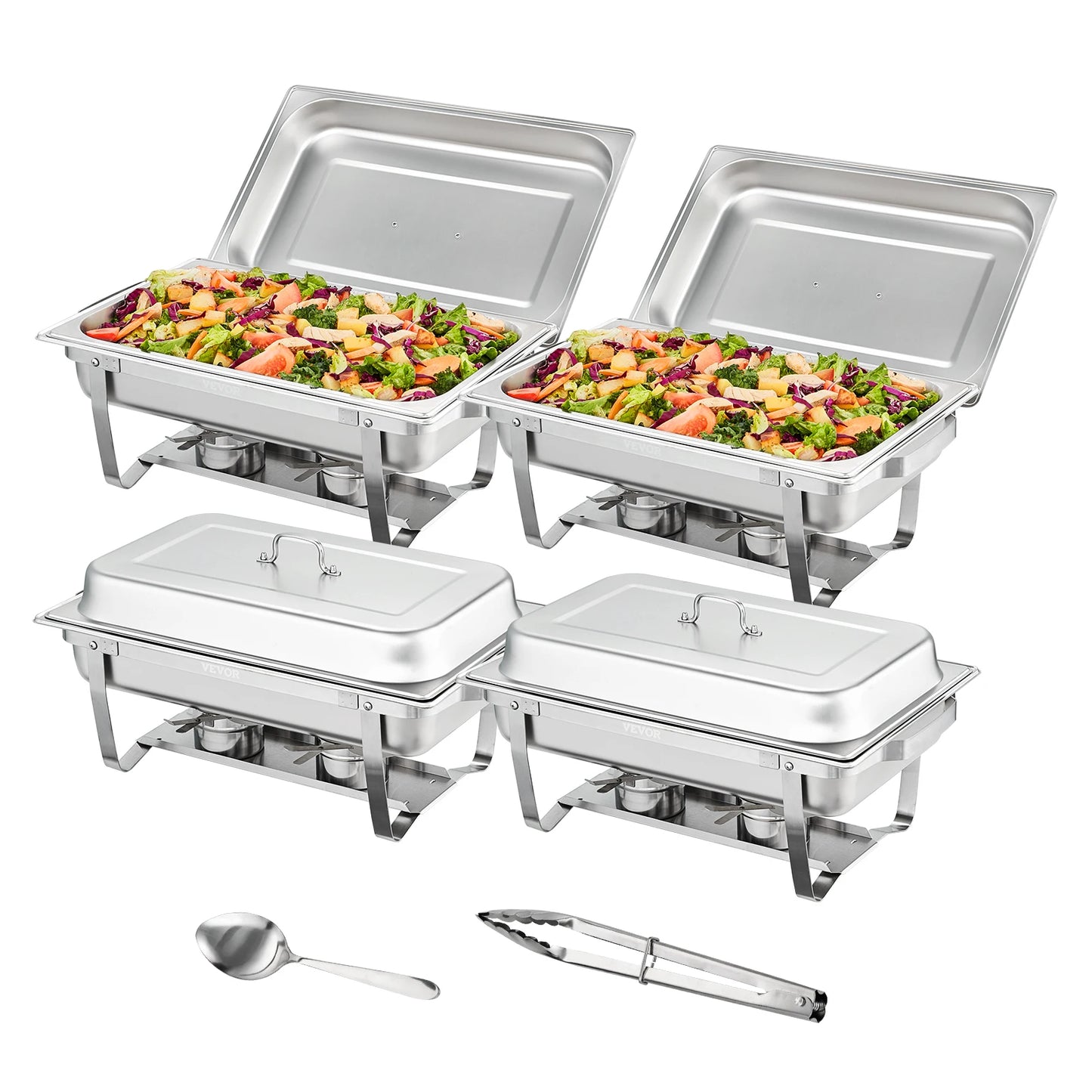 SucceBuy Rectangle Chafing Dish Buffet Warmer Server Set Of 2 4 6 Packs