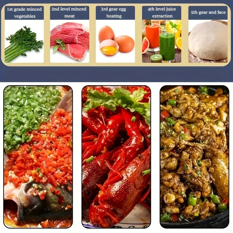 Stainless steel meat grinder and vegetable chopper, food processing machine, food chopper meat/vegetable/fruit grinder