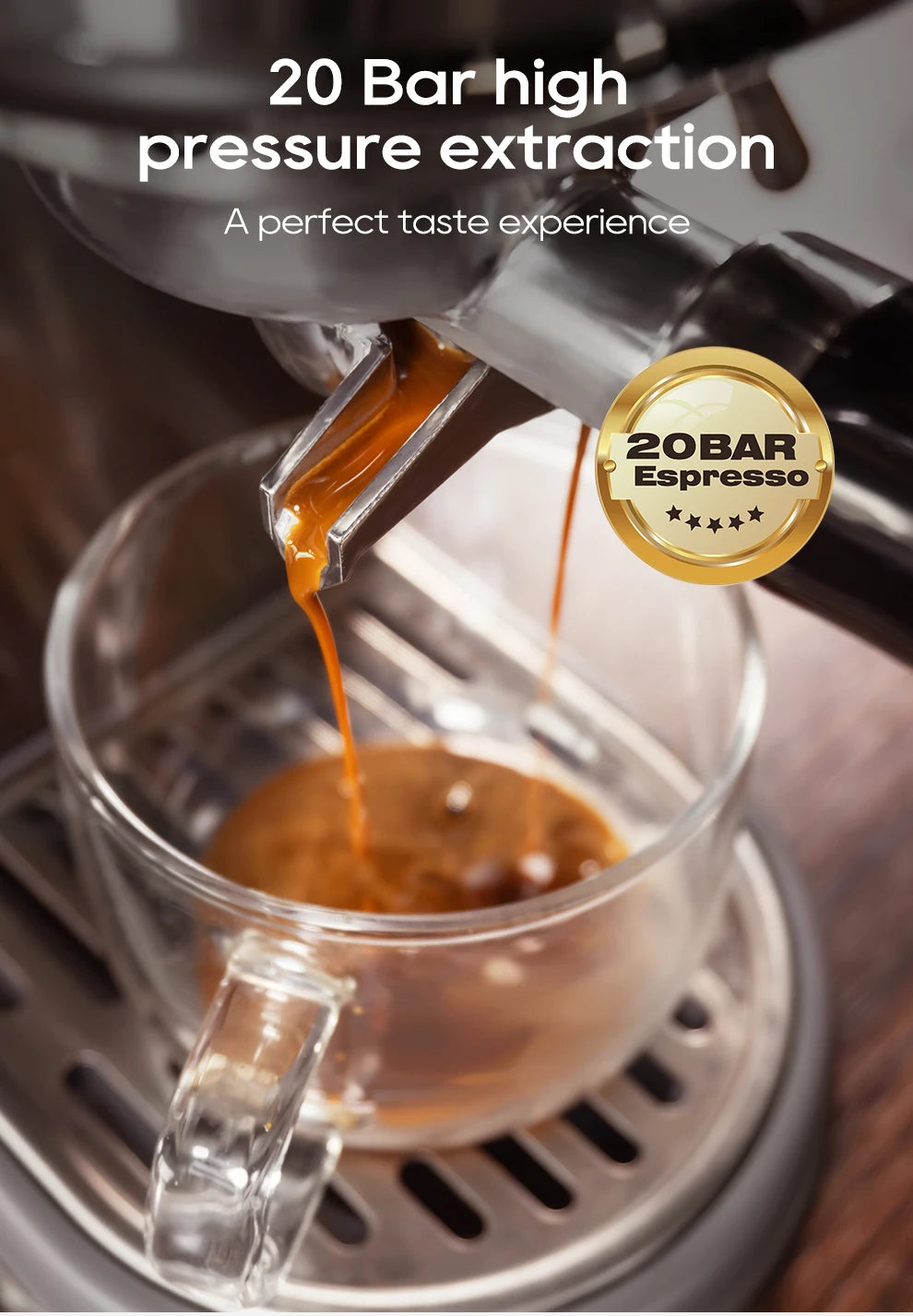 HiBREW H10B 20 Bar Semi Automatic Espresso Machine With Adjustable Temperature