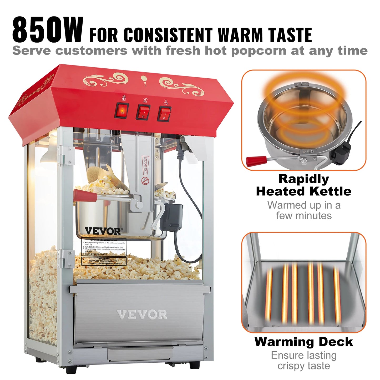 SucceBuy Electric Countertop Popcorn Maker Commercial Popper