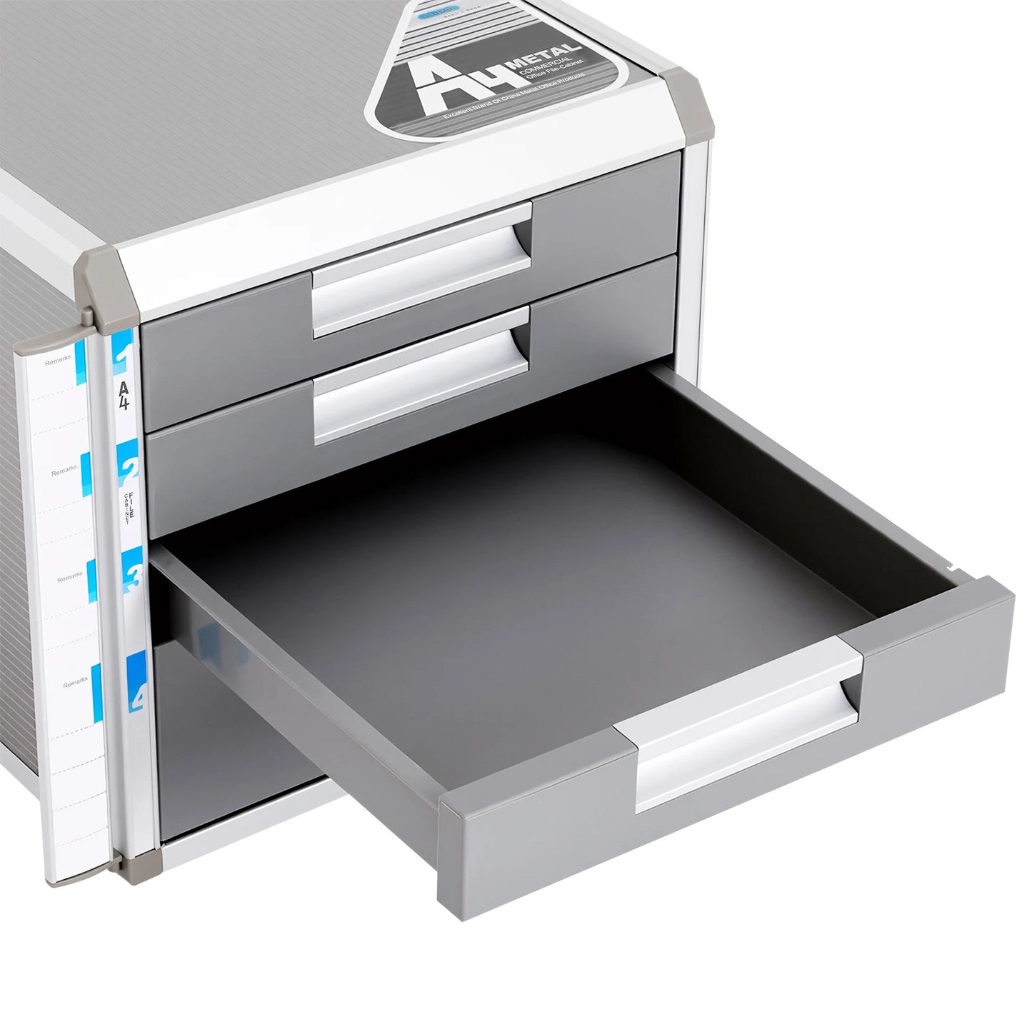 Bymaocar 4 Drawer Locking Desk Organizer Aluminum Alloy