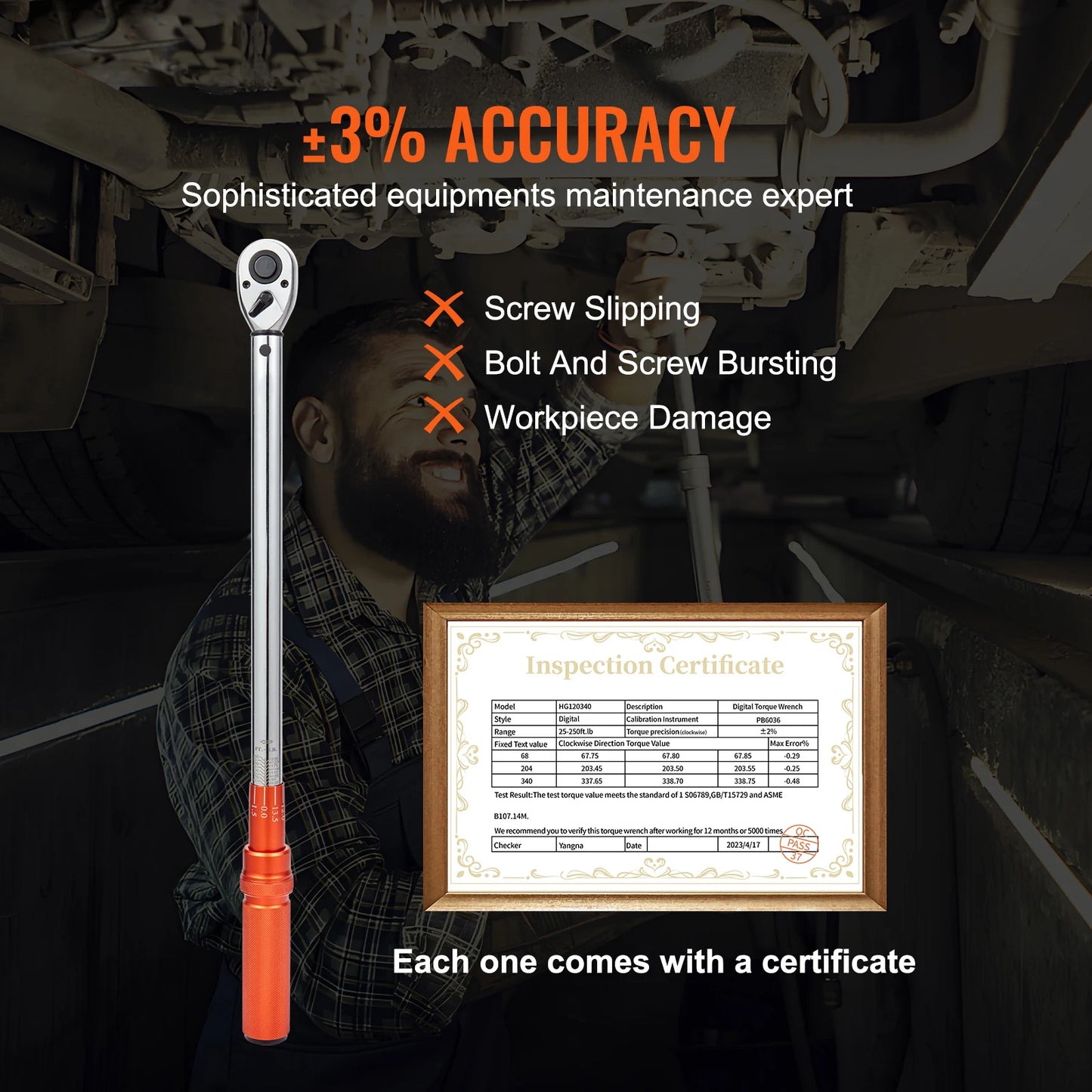 SucceBuy Mechanical Torque Wrench Set With Precision Pointer Tool