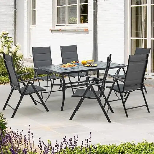 All-Weather Rattan Patio Dining Set With Wood Table And Umbrella Hole