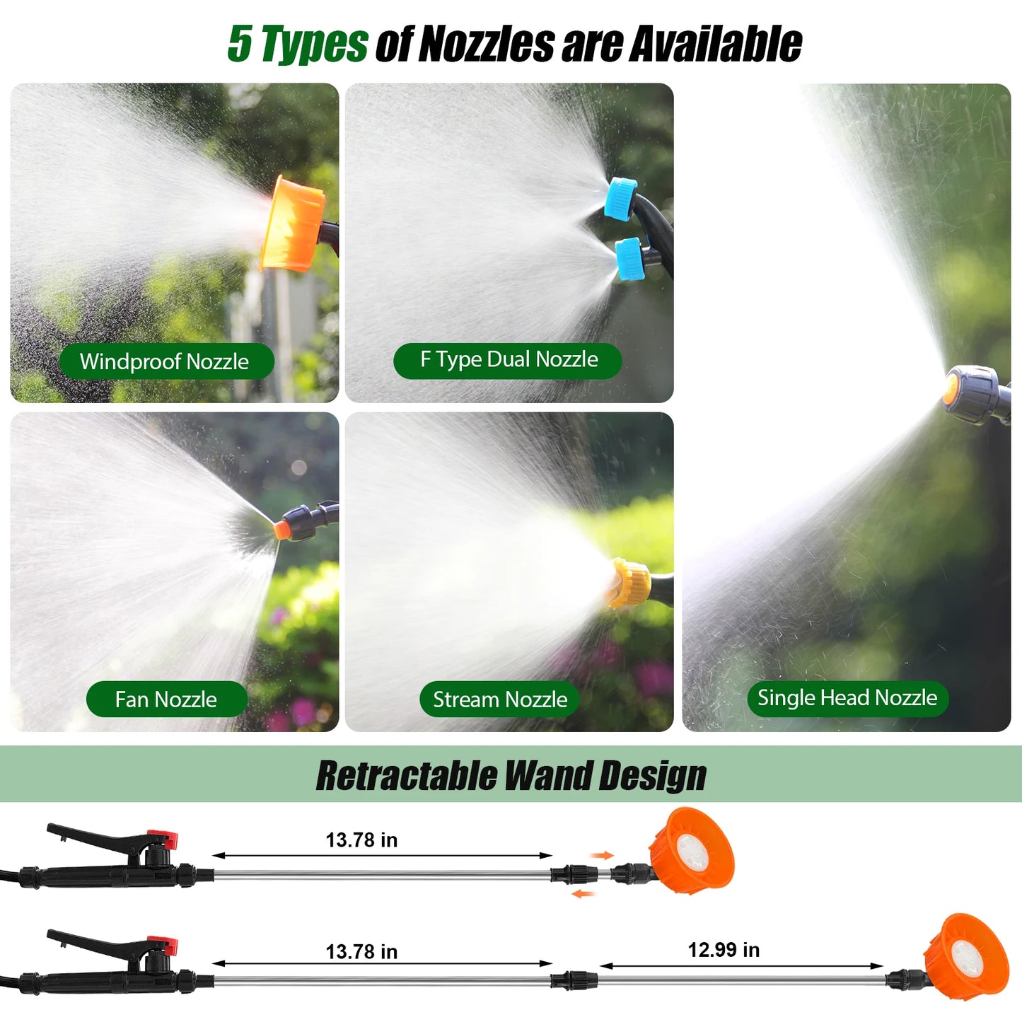 Backpack Electric Sprayer For Garden And Agriculture With 5 Nozzles