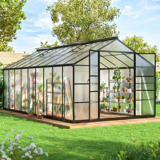 VIWAT Greenhouse With Polycarbonate Panels And Aluminum Frame