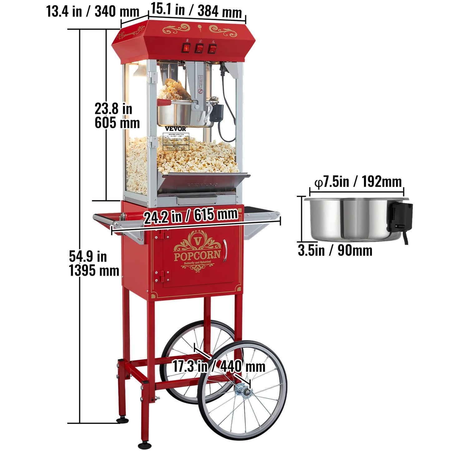 SucceBuy Electric Countertop Popcorn Maker Commercial Popper