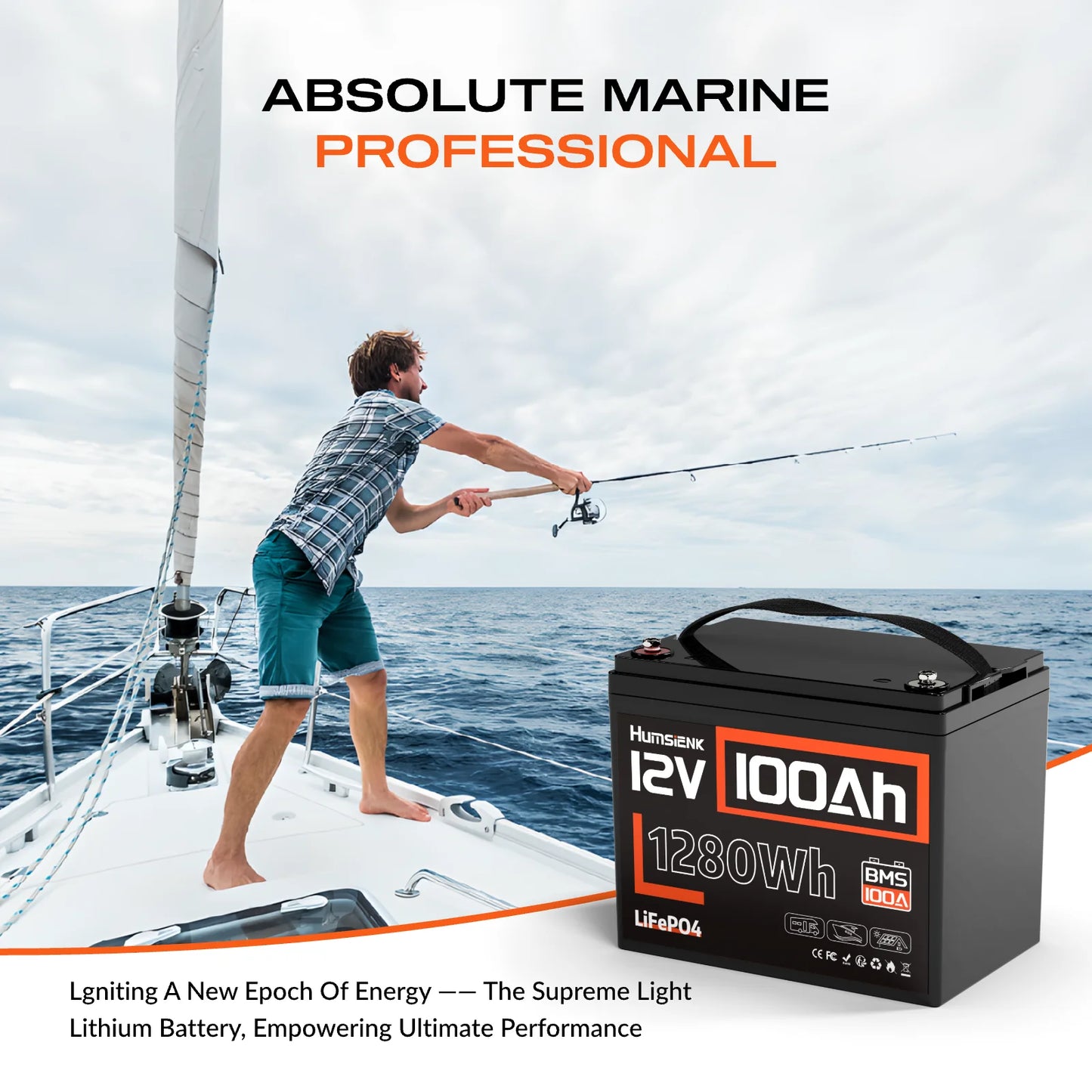 Humsienk 12V 100Ah LiFePO4 Battery Pack With 100A BMS