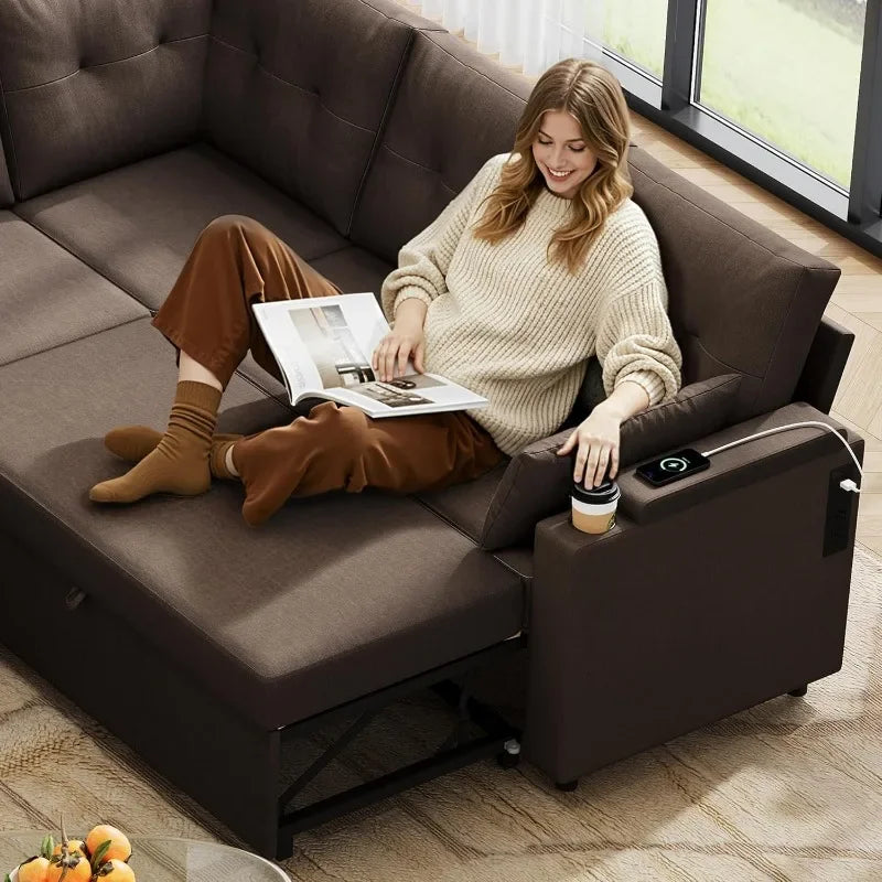 WLIVE U Shaped Sectional Sofa With Storage Chaise And Pillows