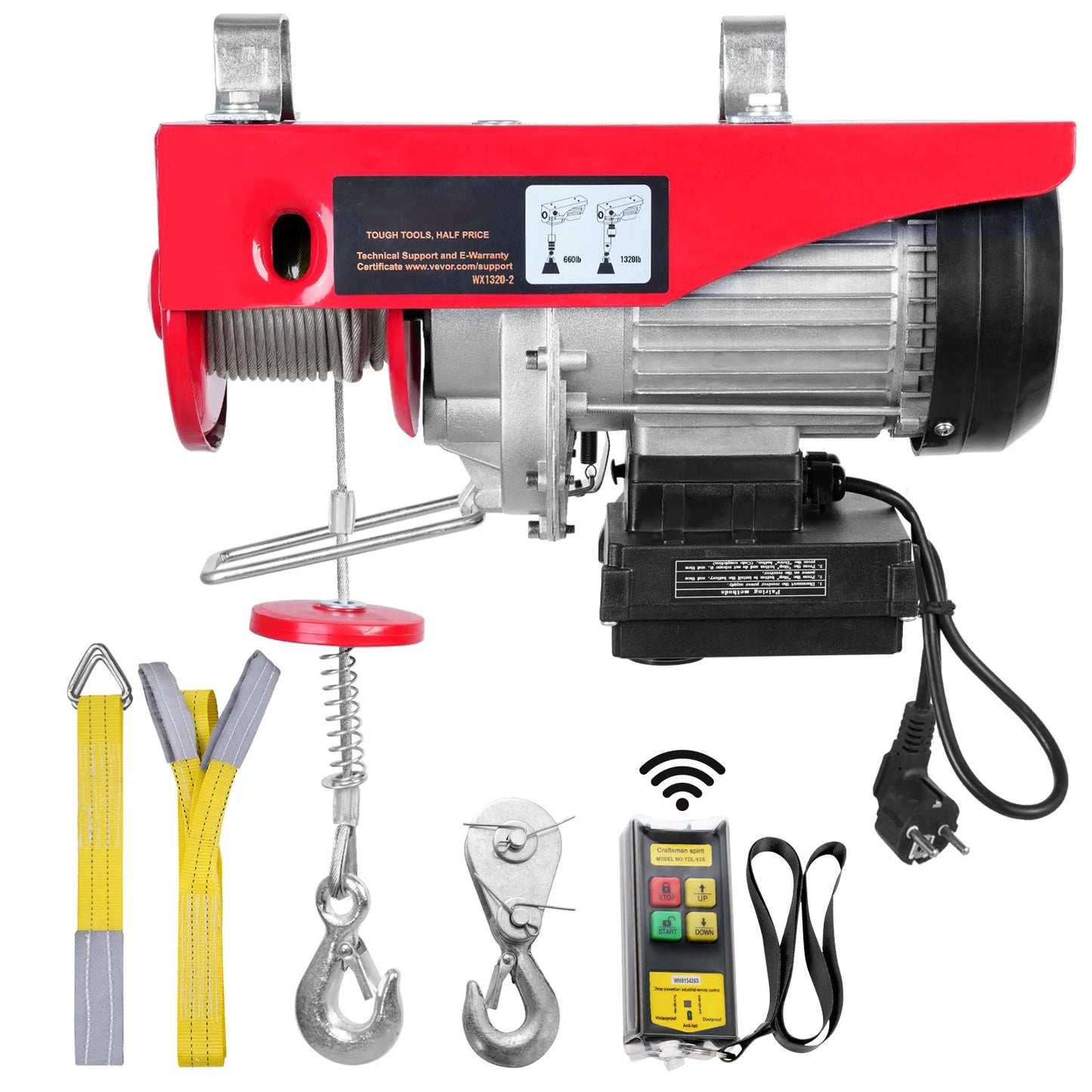 SucceBuy Electric Hoist 400-1000kg Lifting Crane With Remote Control