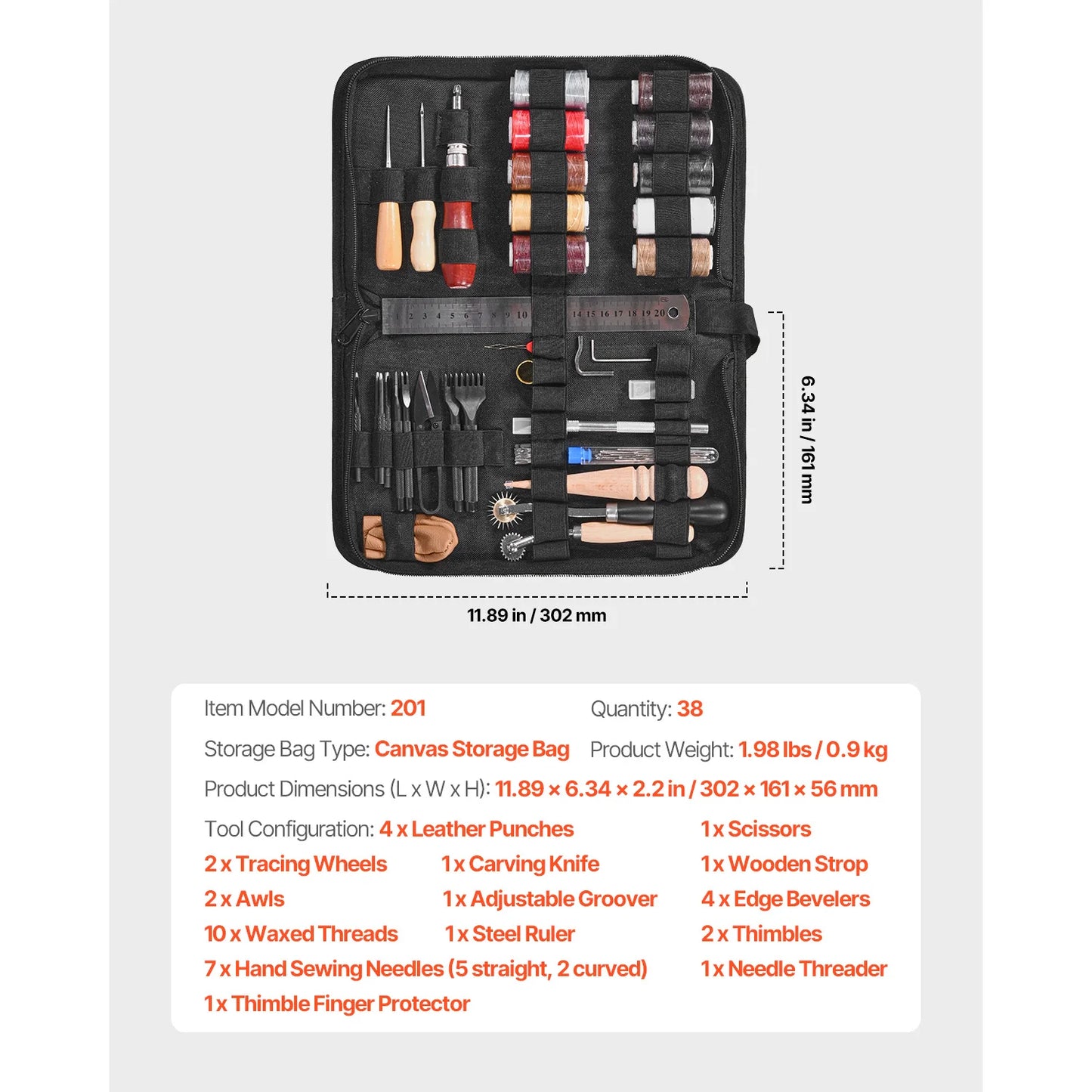 SucceBuy Leather Working Tools Kit 92 Piece Set Pro