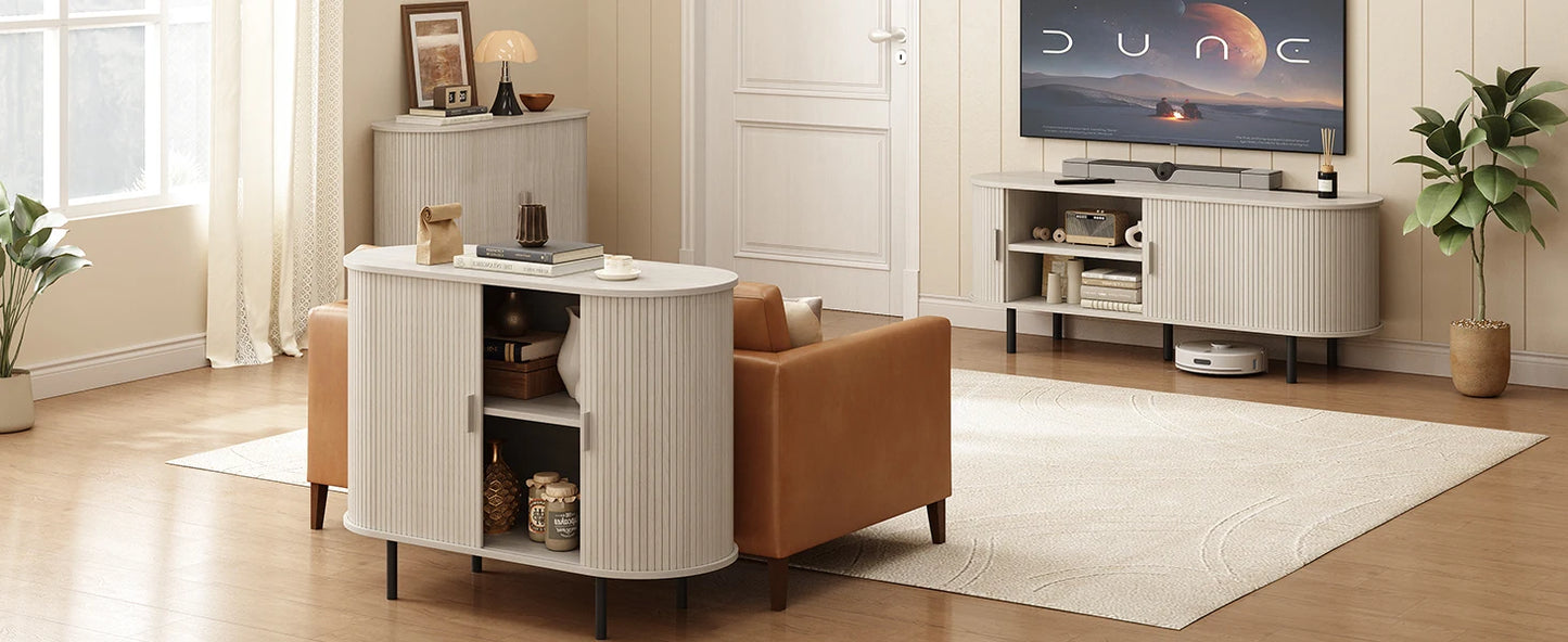 ONBRILL Modern Sideboard Buffet Cabinet With Sliding Doors And Shelves